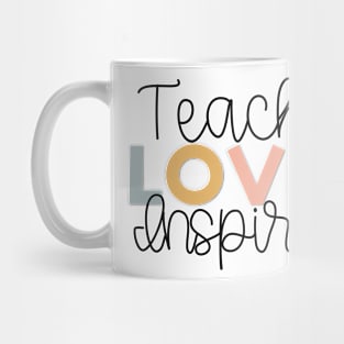 Teach Love Inspire Muted Rainbow Mug